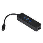 HUB USB 3.0 C/ 3 PORTAS E ADAPTADOR TIPO C E RJ45 LE-5575 / MTC-7101 (V2 P2)